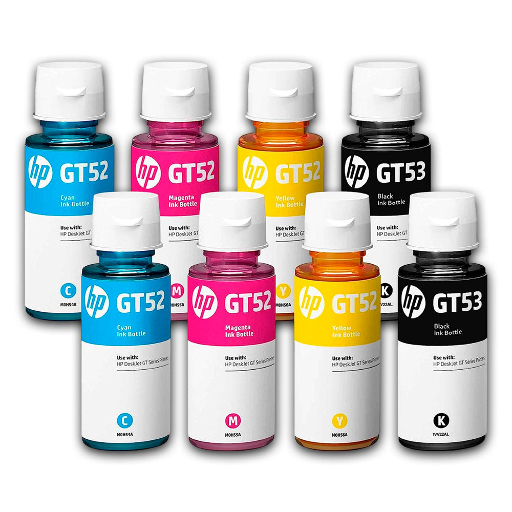 Kit Tintas Hp GT52 y GT53 Colores y negro 90 y 70ml Original