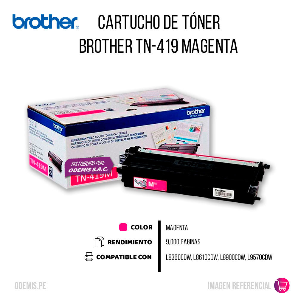 Toner Brother Tn-419M Magenta 9,000 Pág. L8360CDW Original