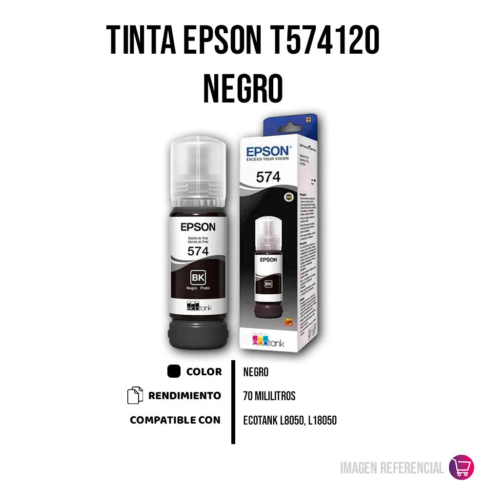 Tinta Epson T574120 Negro 70 ml L8050, L18050 Original