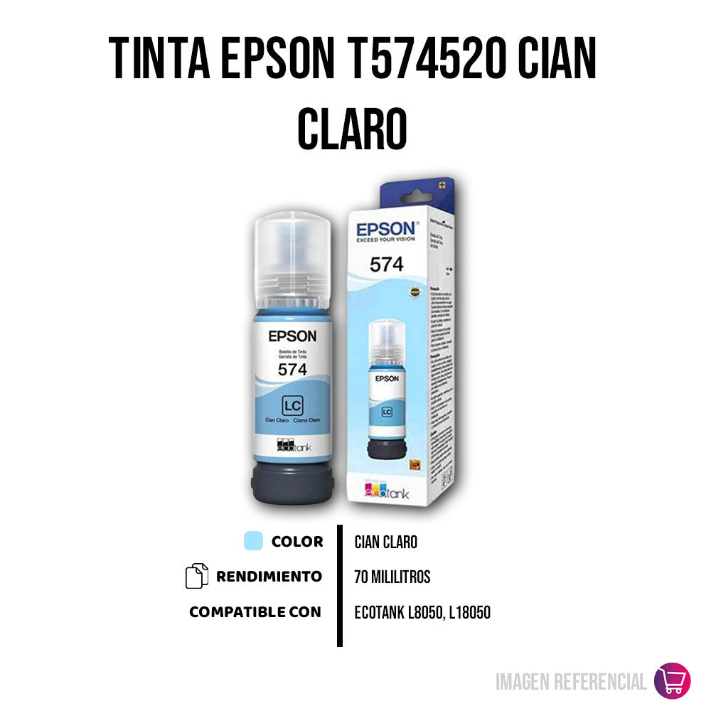 Tinta Epson T574520 Cian Claro 70 ml L8050, L18050 Original