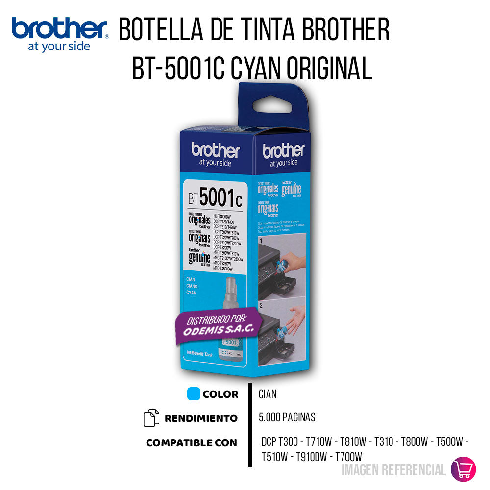 Tinta Brother BT5001C Cian 48.8 ml T220, T420w Original