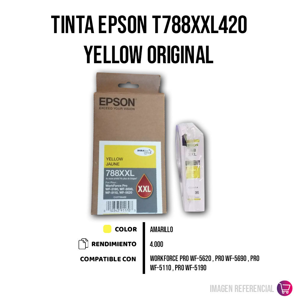 Tinta Epson T788XXL420 Yellow 4K Pág. WF-5620 Original