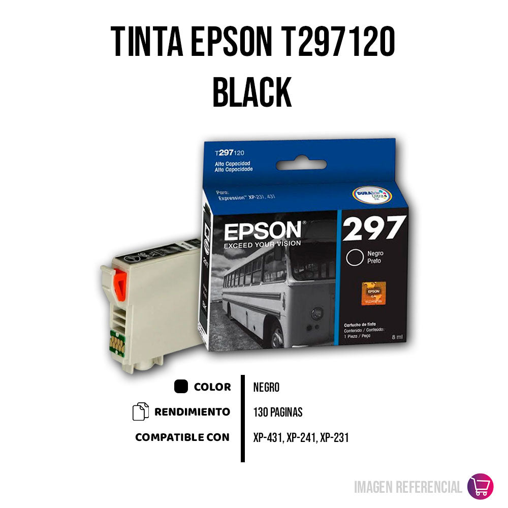 Tinta Epson T297120 Negro 8 ml. XP-431 XP-241 Original