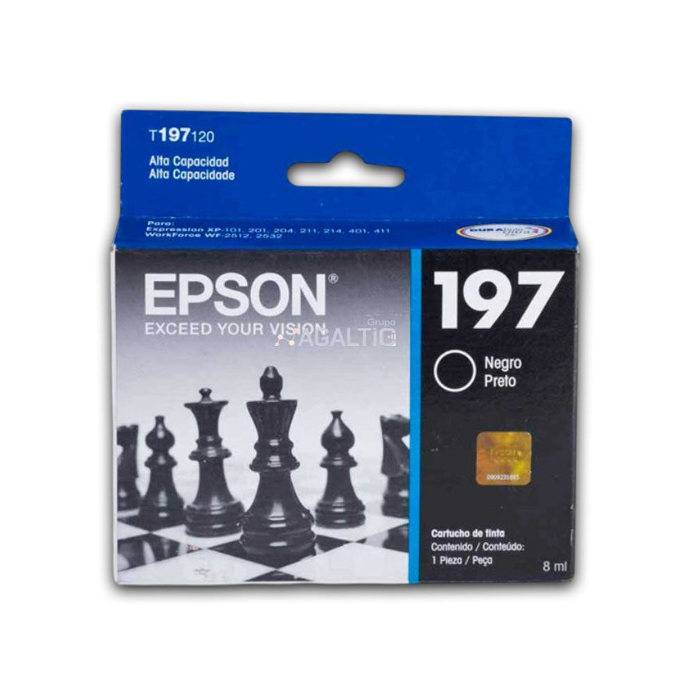 Tinta Epson T197120 Negro 8 ml XP-401, WF-2512 Original