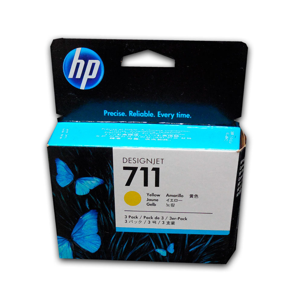 Pack de 3 Tintas HP 711 Yellow CZ136A 29ml T120 Original