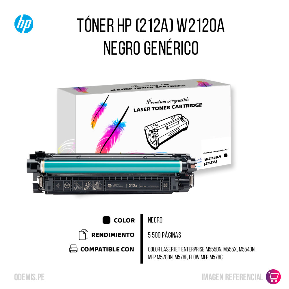 Toner Hp 212A Negro W2120A 5,5 K Pág. M555 Compatible