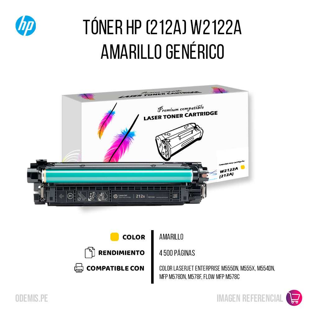 Toner HP 212A Yellow W2122A 4,5K Pág. M555 Compatible