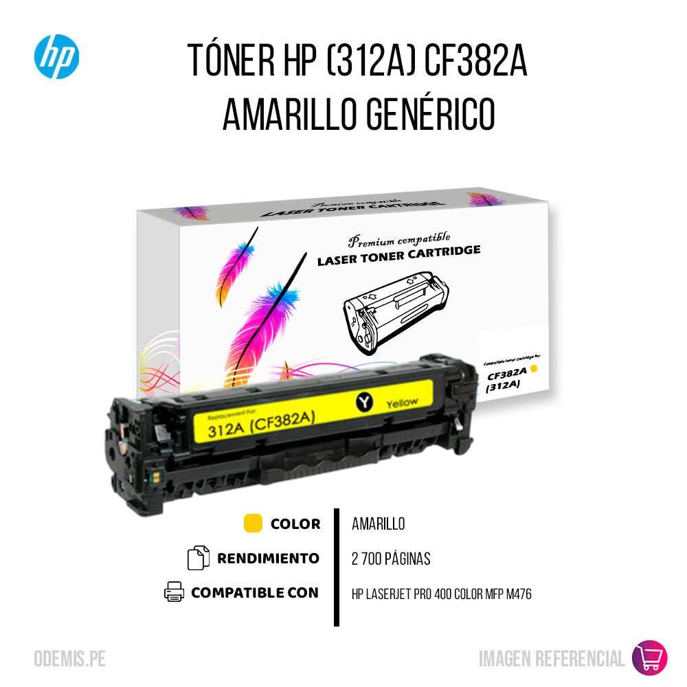Toner HP 312A Yellow CF382A 2.7K Pág. M476DN Compatible