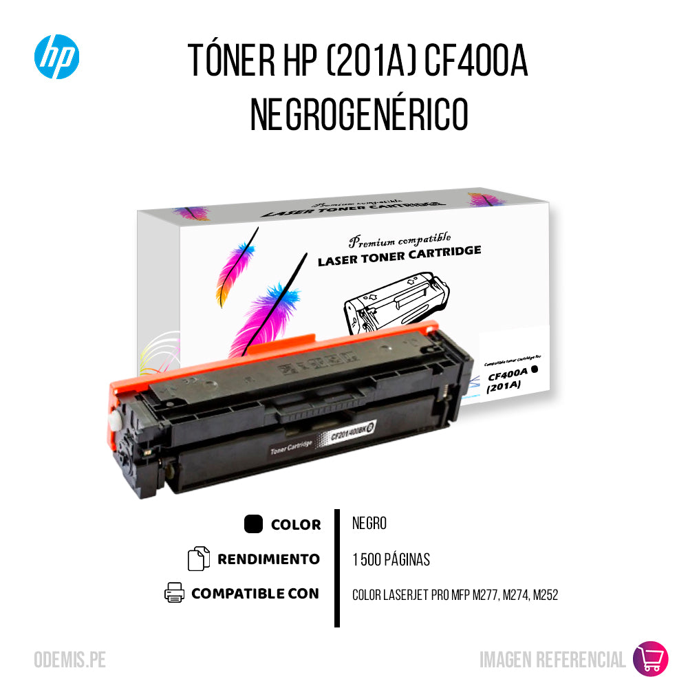 Toner HP 201A Black CF400A 1.5K Pág. M252n Compatible