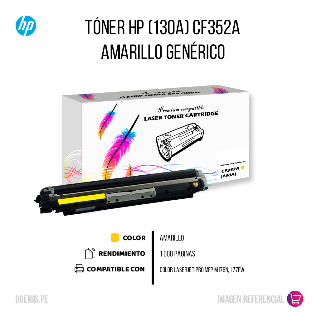 Toner HP 130A Yellow CF352A 1K Pág. M176N Compatible