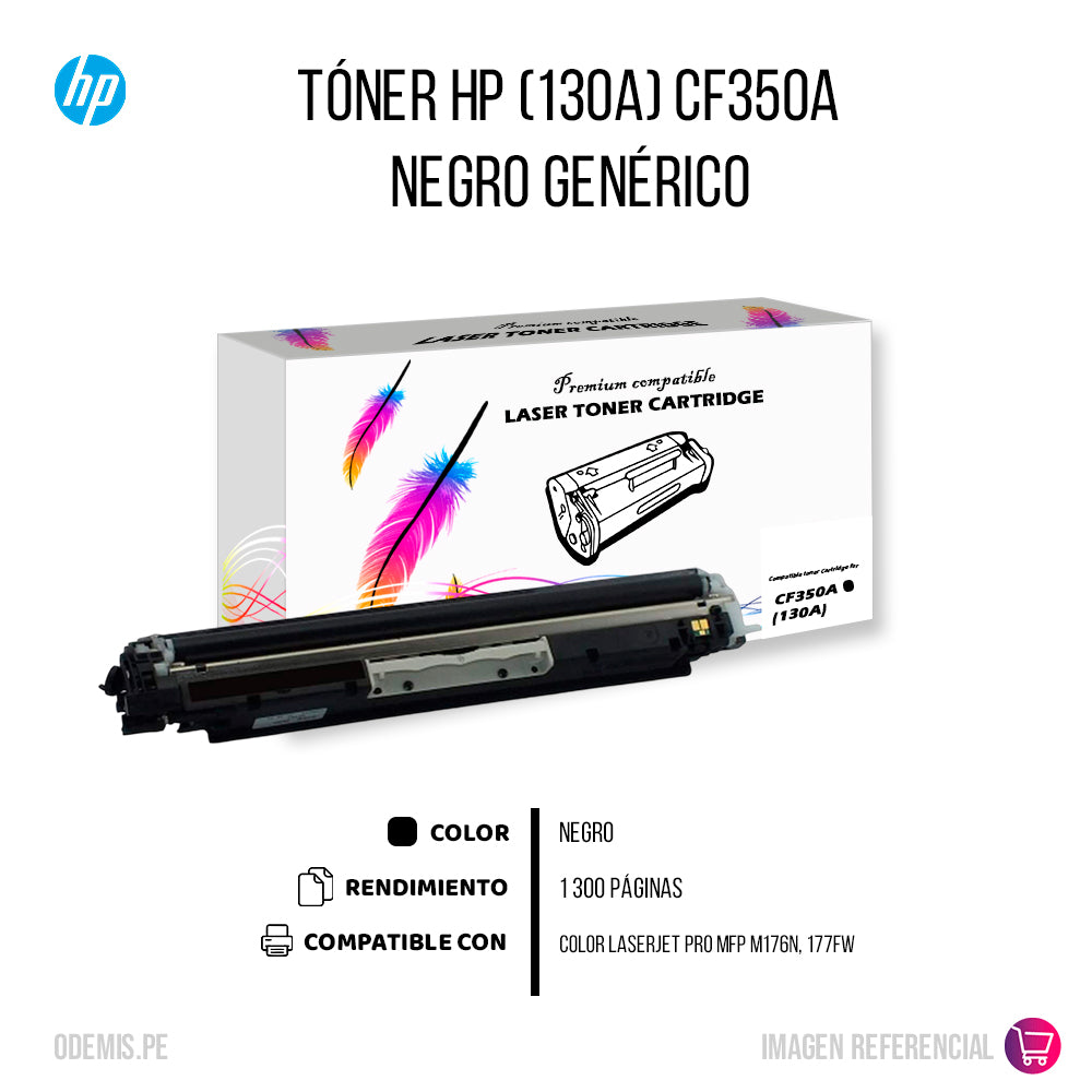 Toner HP 130A Black CF350A 1,500 Pág. M176N Compatible
