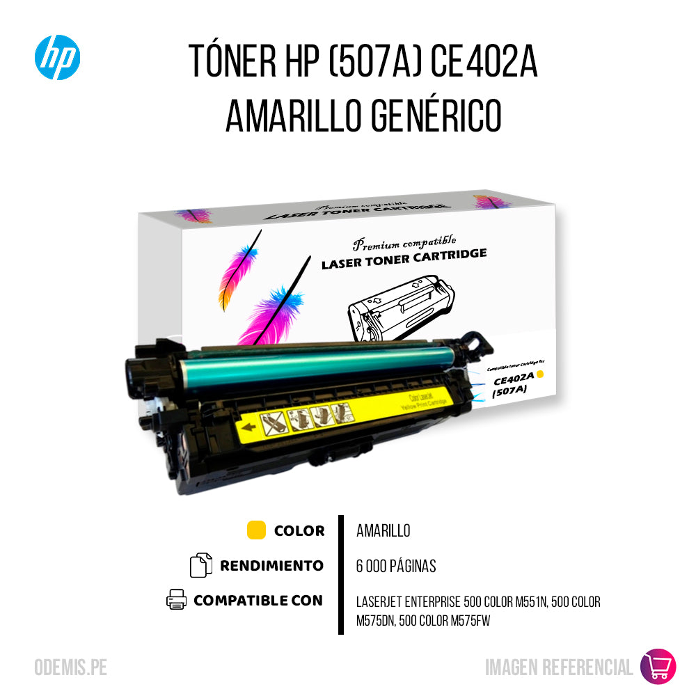 Toner HP 507A Yellow CE402A 6K Pág. M551N Compatible