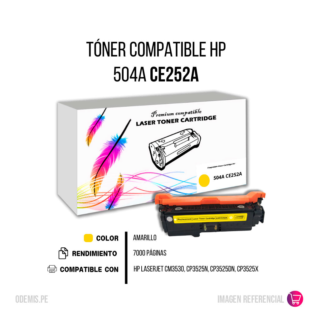Toner HP 504A Yellow CE252A 7K Pág. CM3530 Compatible