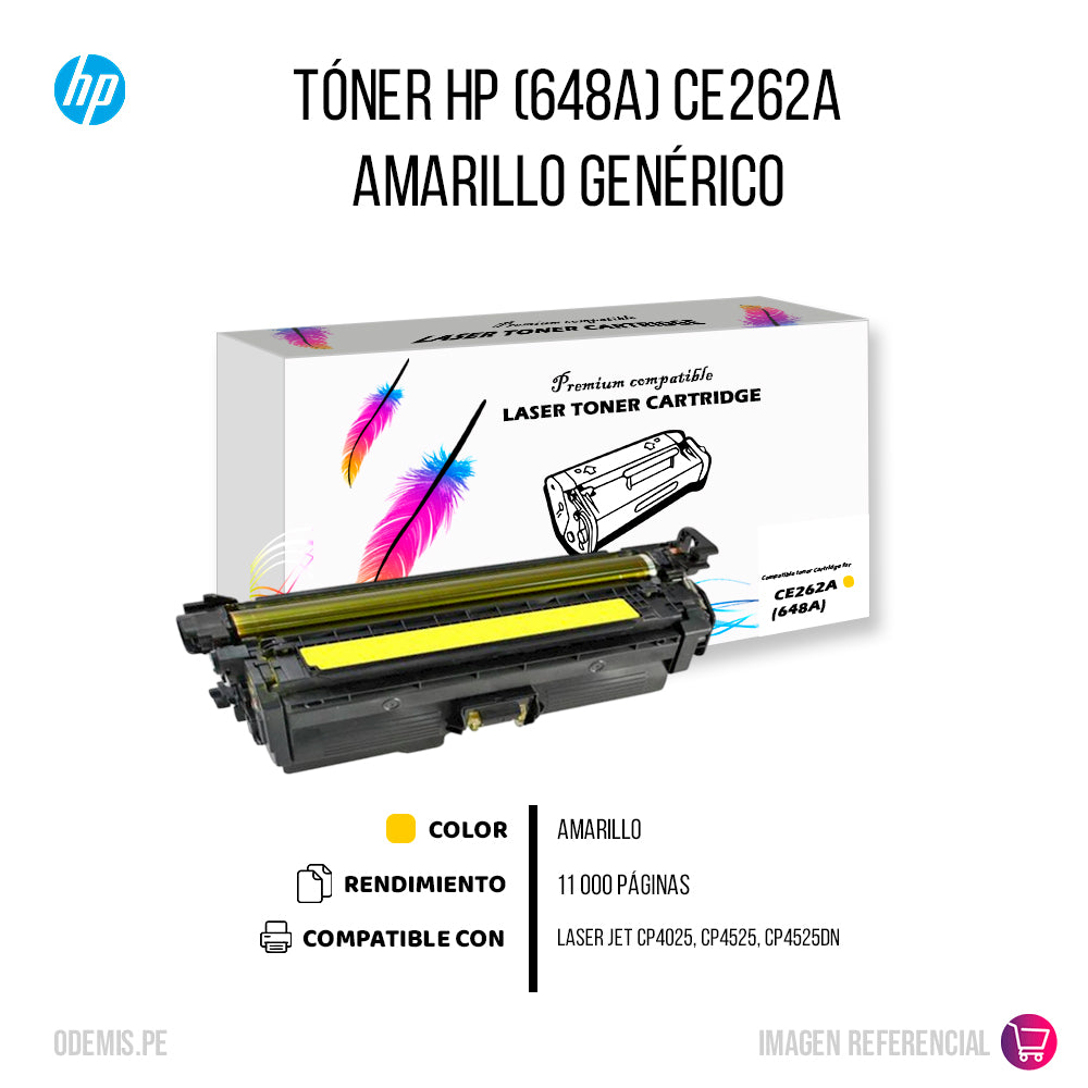 Toner HP 648A Yellow CE262A 11K Pág. CP4025 Compatible