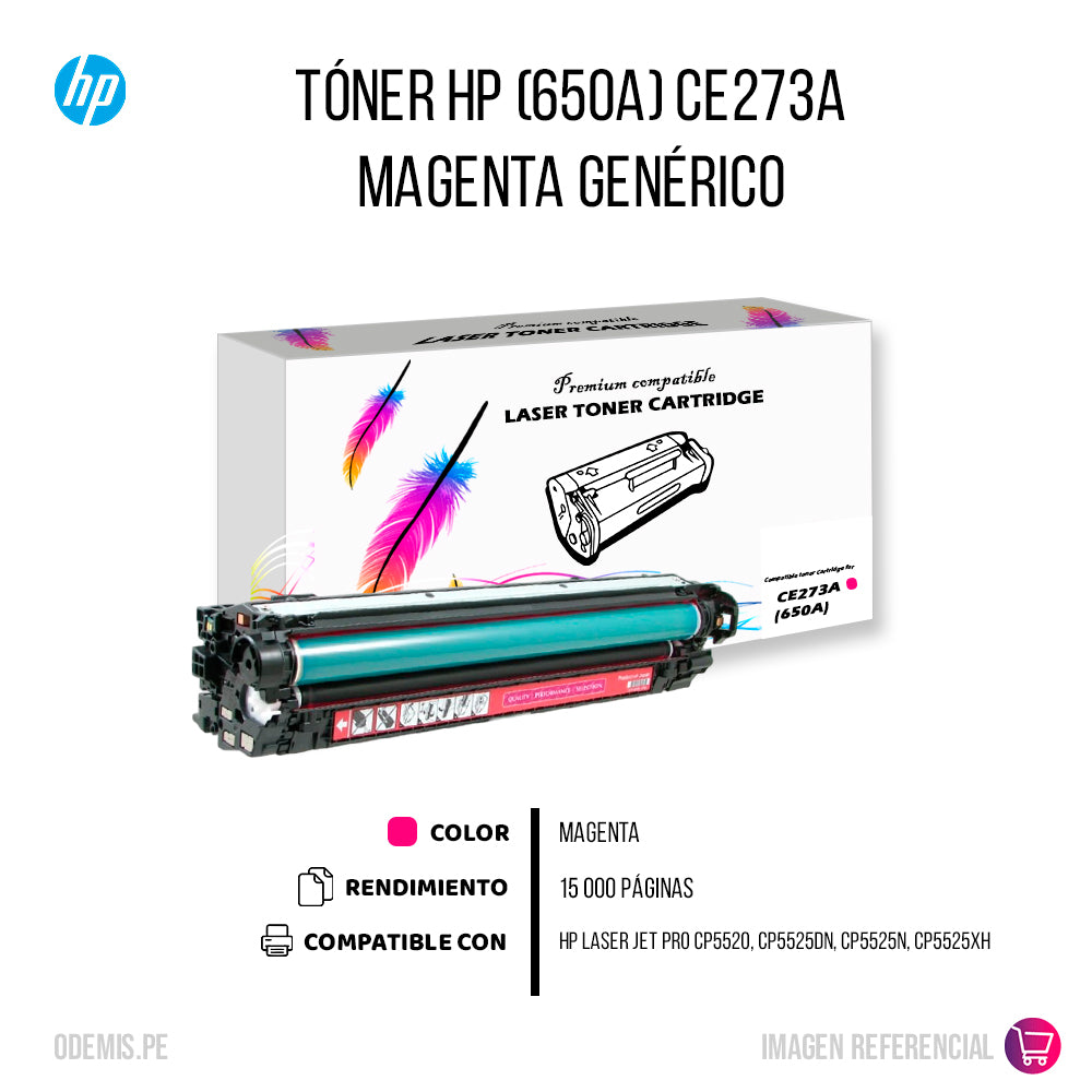 Toner HP 650A Magenta CE273A 15K Pág. M750n Compatible