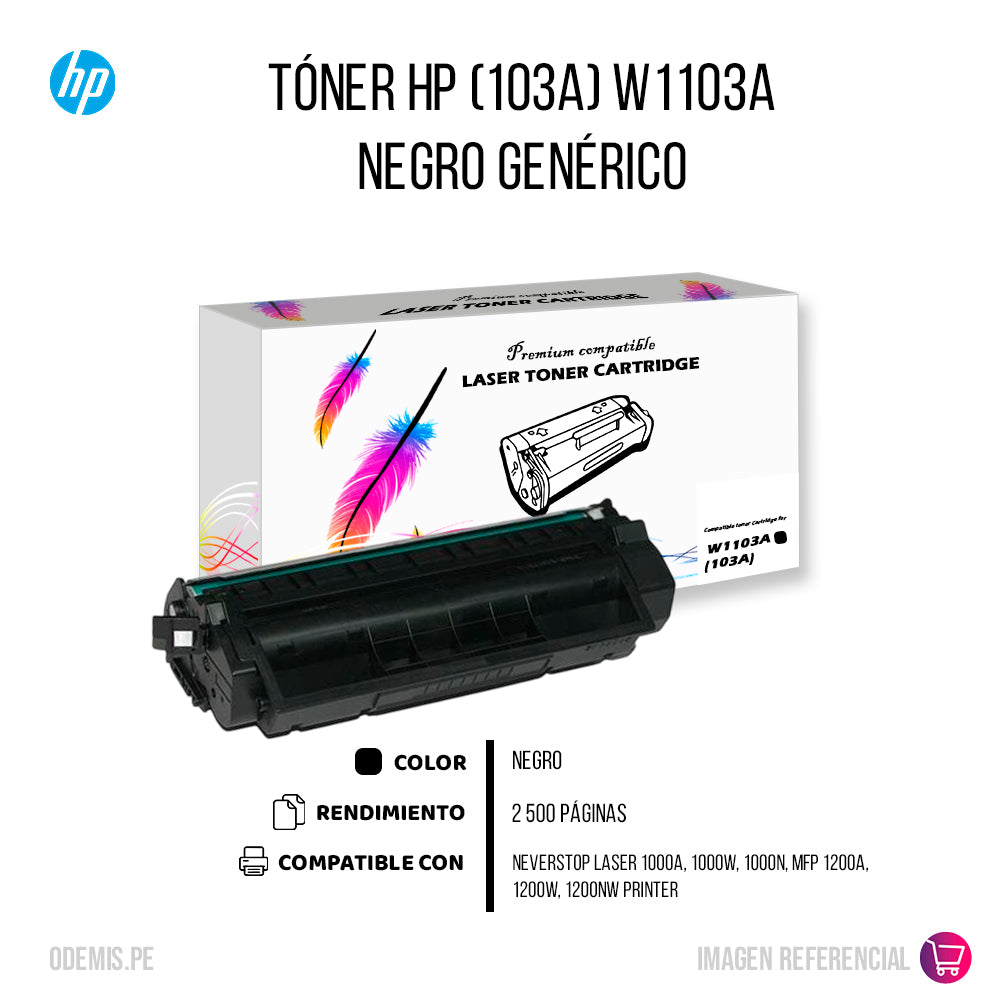 Tóner HP W1103A (103A) Negro Compatible