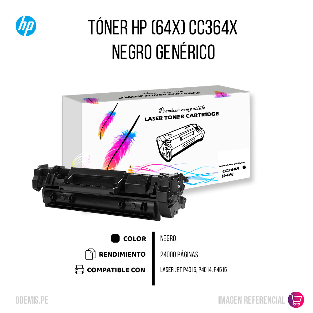 Toner HP 64A Black CC364A 10K Pág. P4014 Compatible