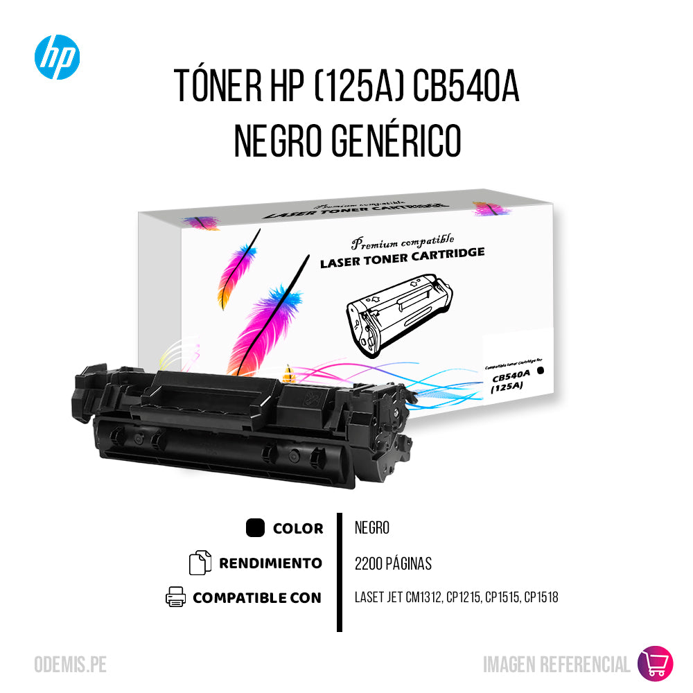 Toner HP 125A Black CB540A 2,200 Pág. CP1210 Compatible