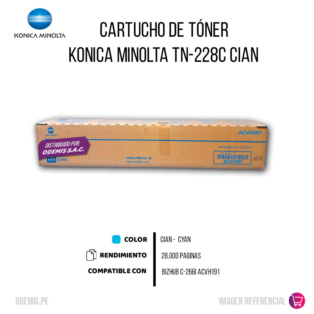 Toner Konica Minolta TN-228C Cyan 28K Pág. C226i Original