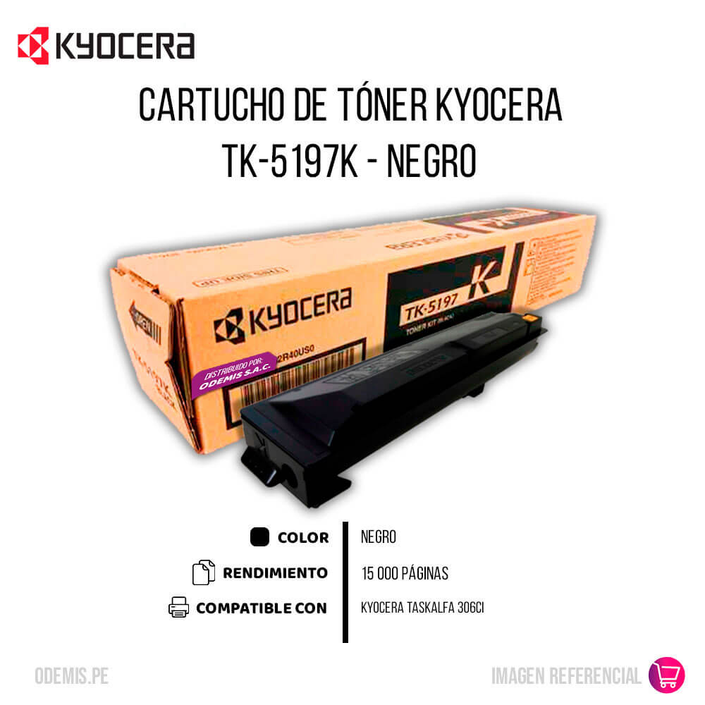 Toner Kyocera TK-5197K Negro 15K Pág. 306ci Original
