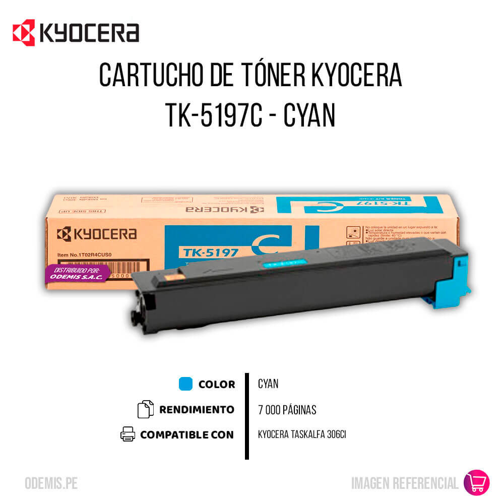Toner Kyocera TK-5197C Cian 7K Pág. Taskalfa 306ci Original