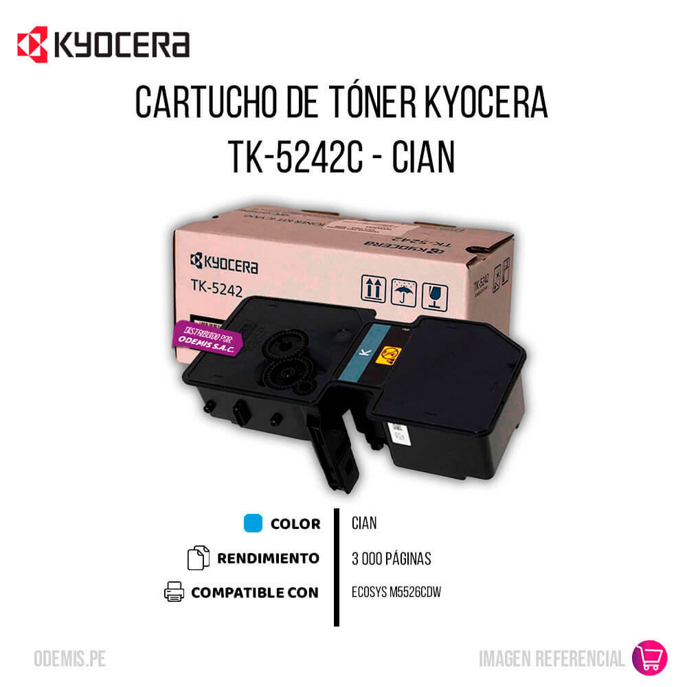 Toner Kyocera TK-5242C Cian 3K Pág. Ecosys M5526CDW Original