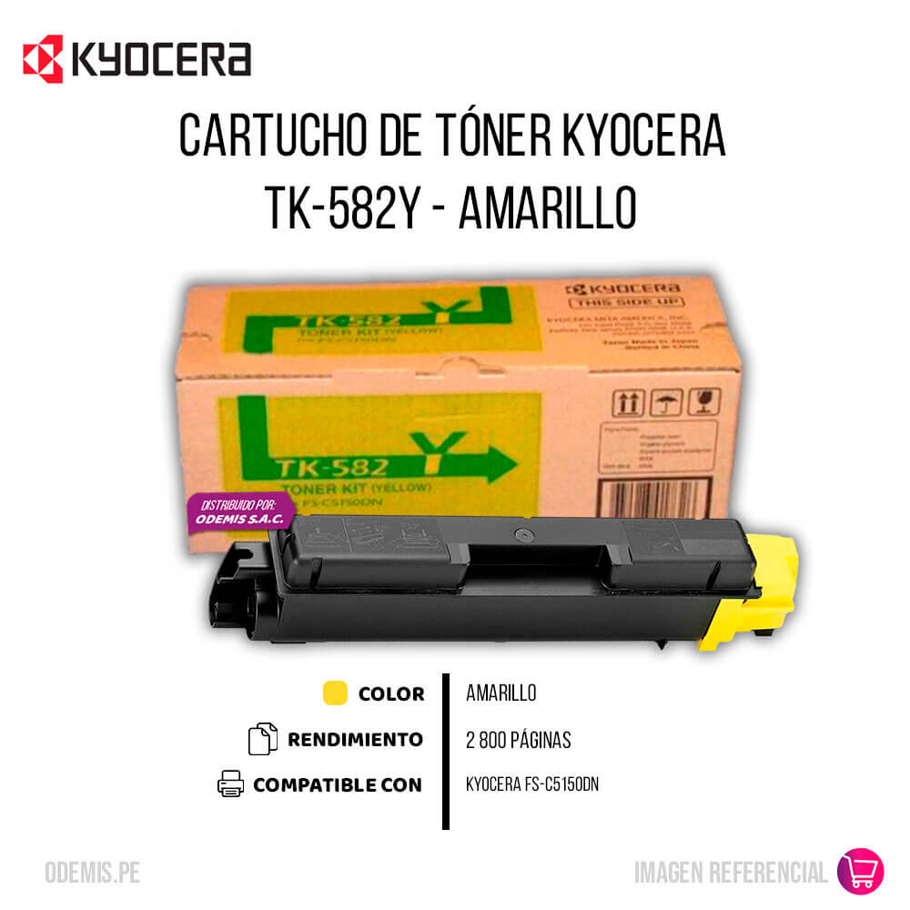 Toner Kyocera TK-582Y Yellow 2.8K Pág. FS-C5150DN Original