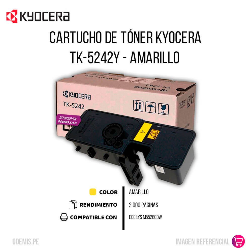 Toner Kyocera TK-5242Y Yellow 3K Pág. M5526CDW Original
