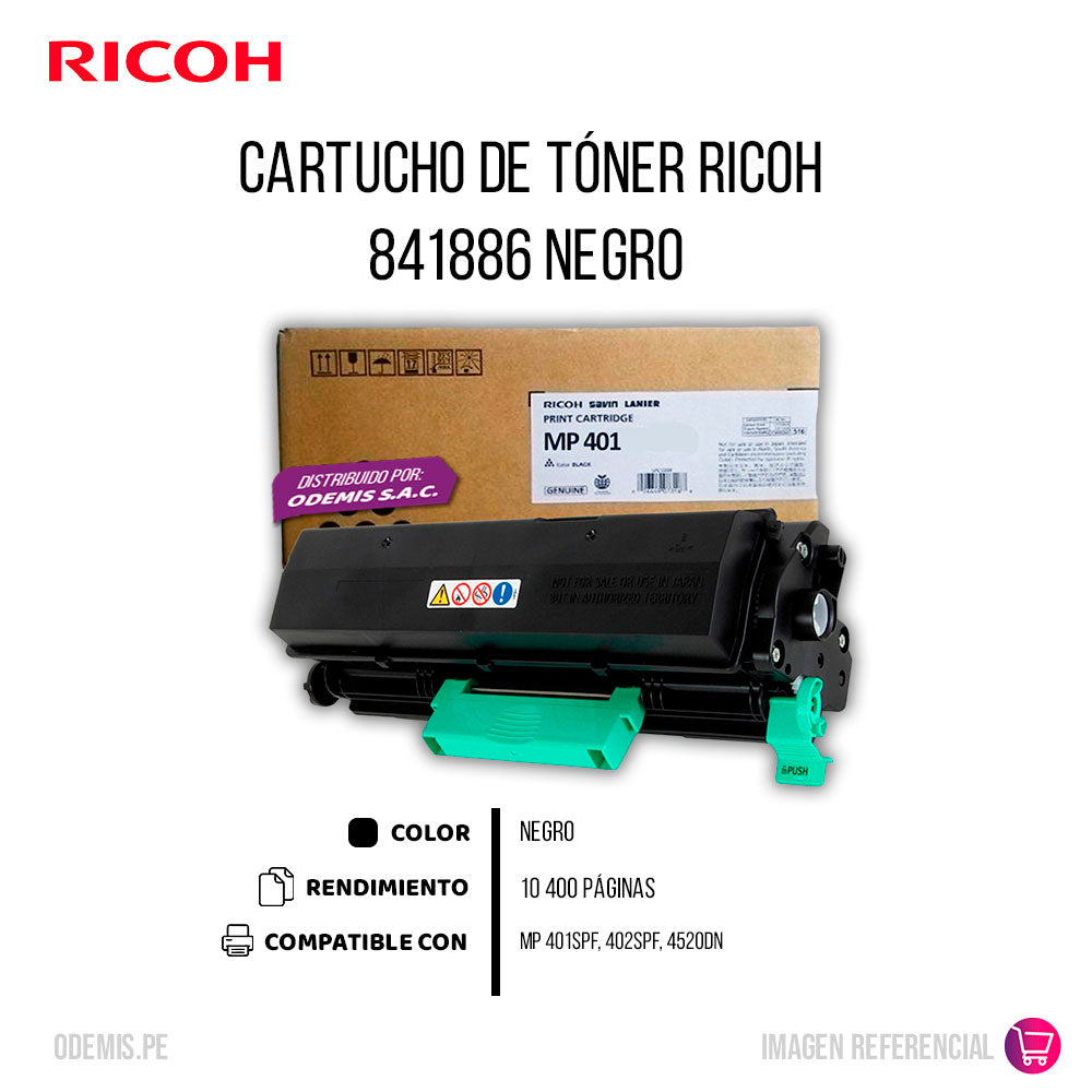 Toner Ricoh 841886 Negro MP 401SPF Original