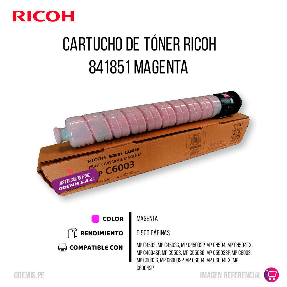 Toner Ricoh 841851 Magenta 22.5K Pág. MP C4503 Original