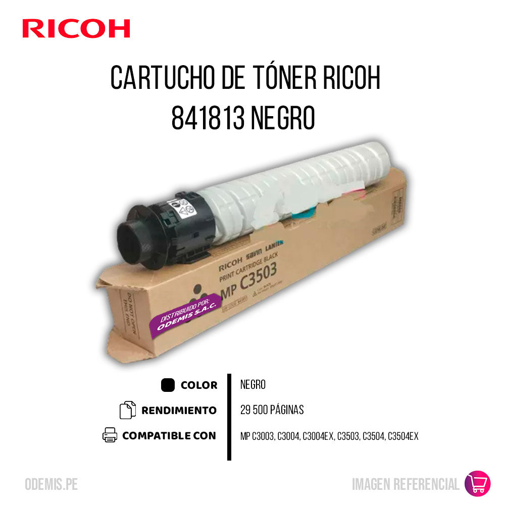 Toner Ricoh 841813 Negro 29.5K Pág. MP C3003 Original