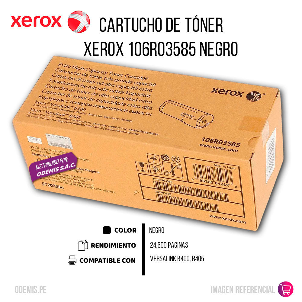 Toner Xerox 106R03585 Negro Original