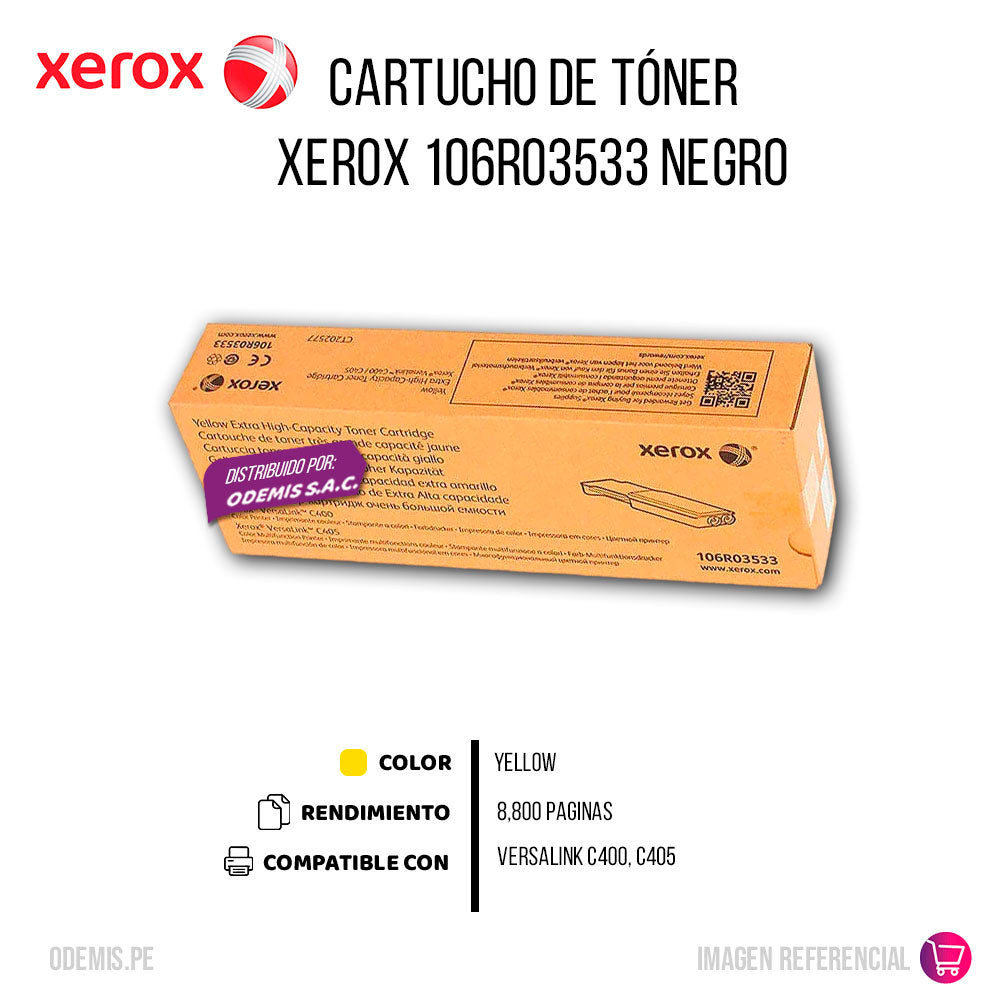 Toner Xerox 106R03533 Yellow 8.000 Pág. C405. Original