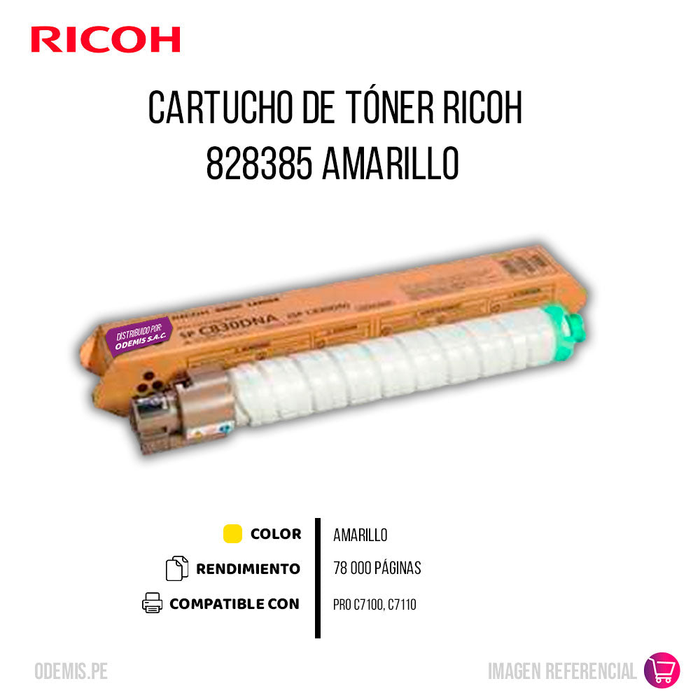 Toner Ricoh 828385 Yellow 78K Pág. Pro C7100, C7110 Original