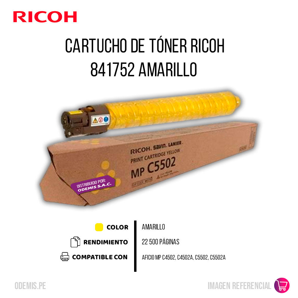 Toner Ricoh 841752 Yellow 22.5K Pág. MP C4502 Original