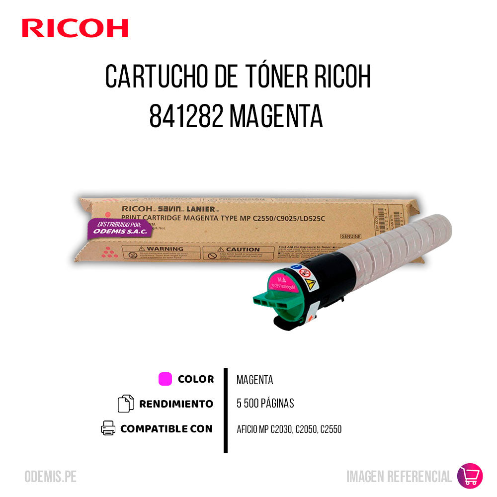 Toner Ricoh 841282 Magenta 5.5K Pág. MP MPC2050 Original
