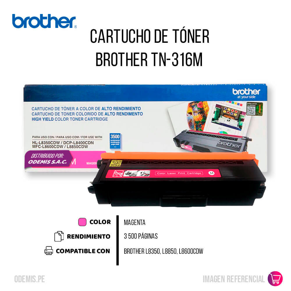 Toner Brother TN-316M Magenta 3.5K Pág. L8350 Original