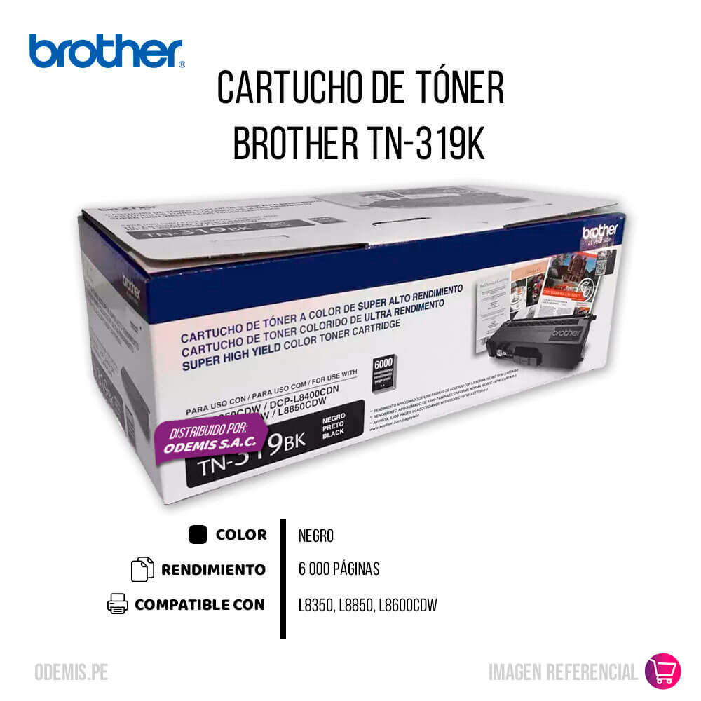 Toner Brother TN-319BK Negro 6K Pág. HL l8350cdw Original