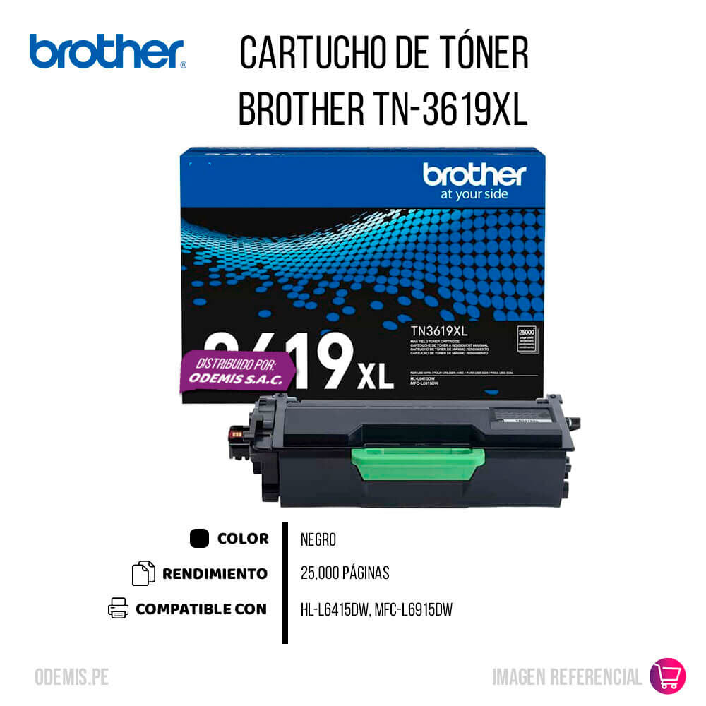 Toner Brother TN3619XL Negro 25K Pág. L3280Cdw Original