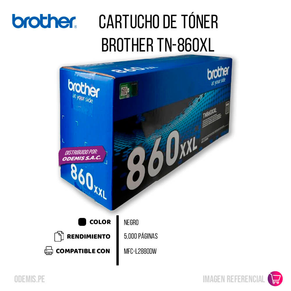 Toner Brother TN860XXL Negro 5K Pág. MFC-L2880DW Original