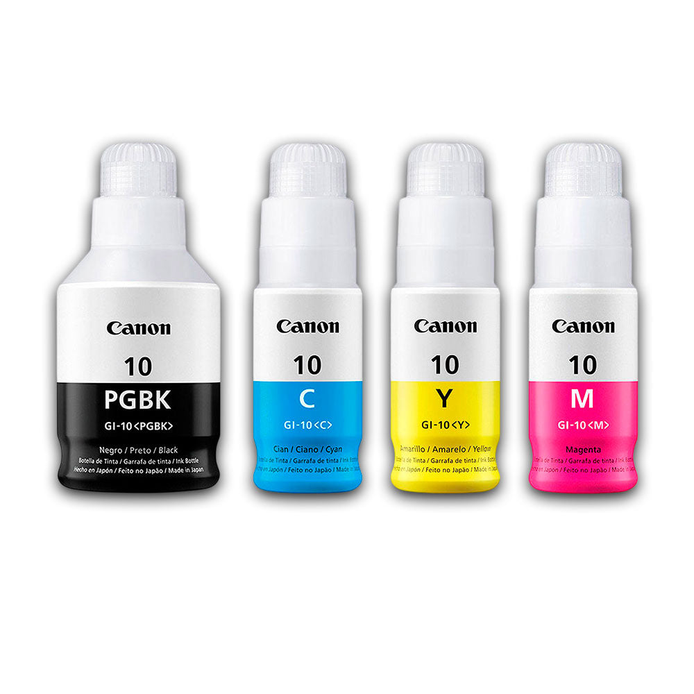 Kit de Tinta Canon GI-10 CYMK 70ml y 170ml G6010 Original