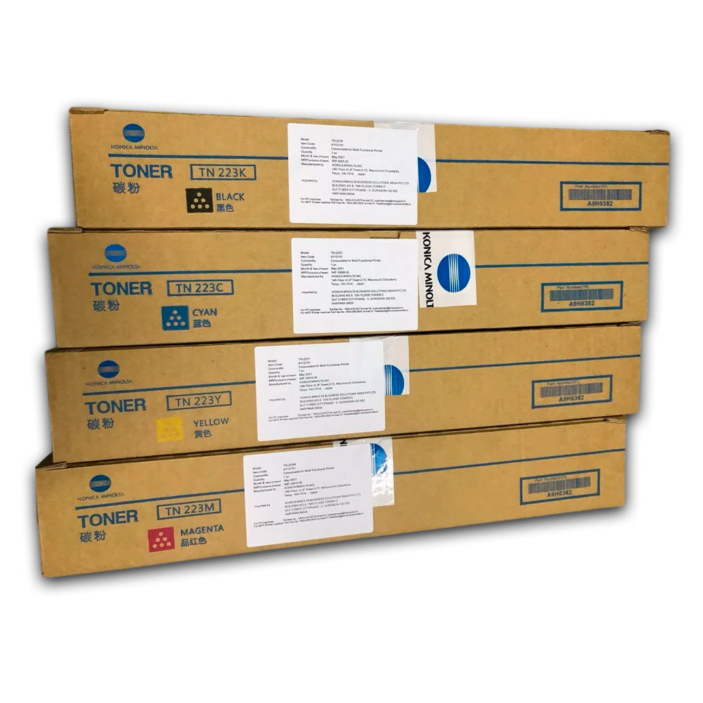 Kit de Toner Konica Minolta TN-223 Negro y colores Pag C226 Original