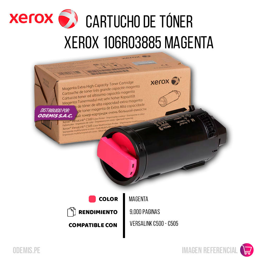 Toner Xerox 106R03885 Magenta 9K Pág. C505 Original