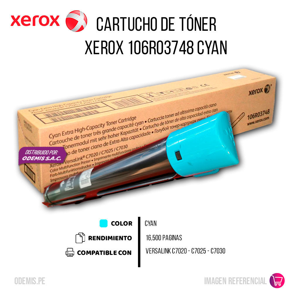 Toner Xerox 106R03748 Cian 16,500 Pág. C7030 Original