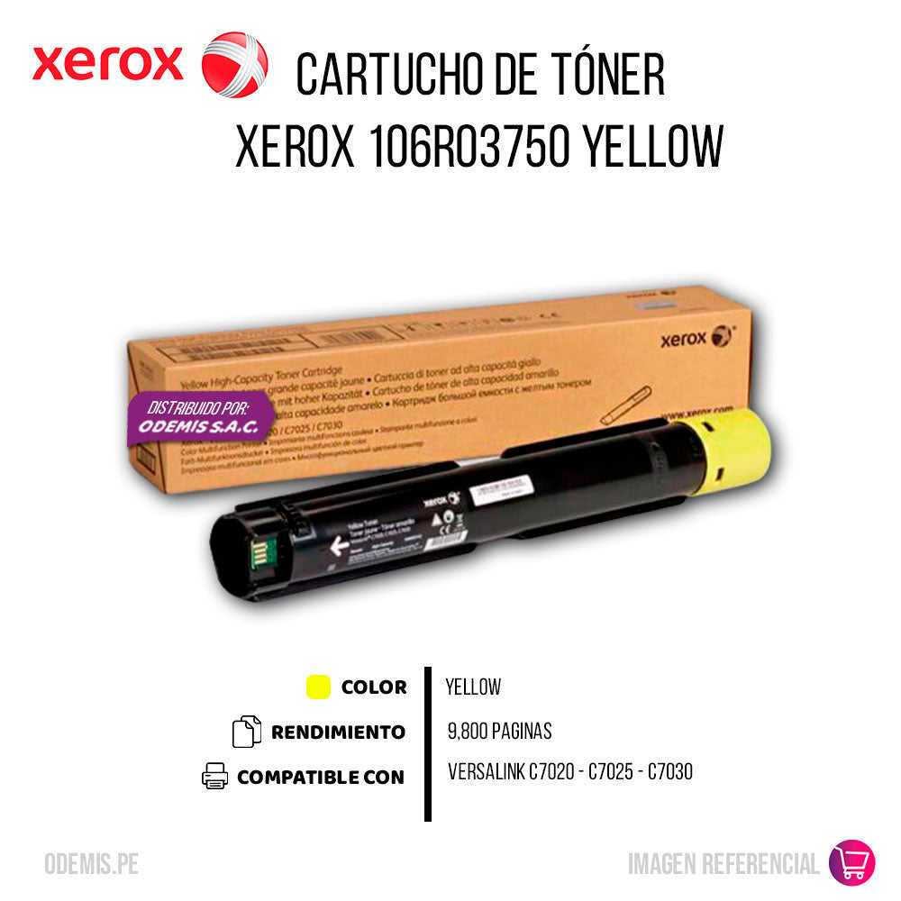 Toner Xerox 106R03750 Yellow 9800 Pág. C7030 Original