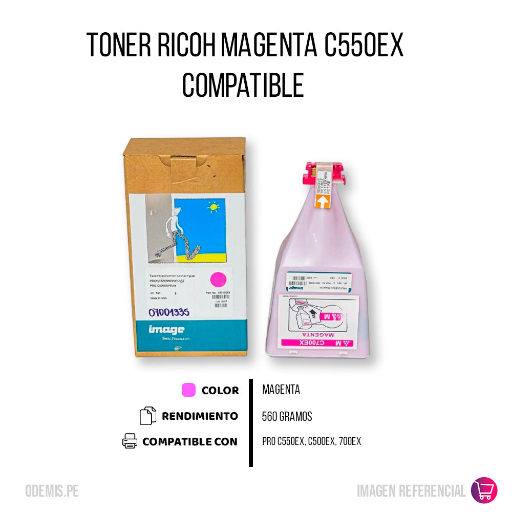 Toner Ricoh 828090 Magenta 21.6K Pág. C550 Compatible