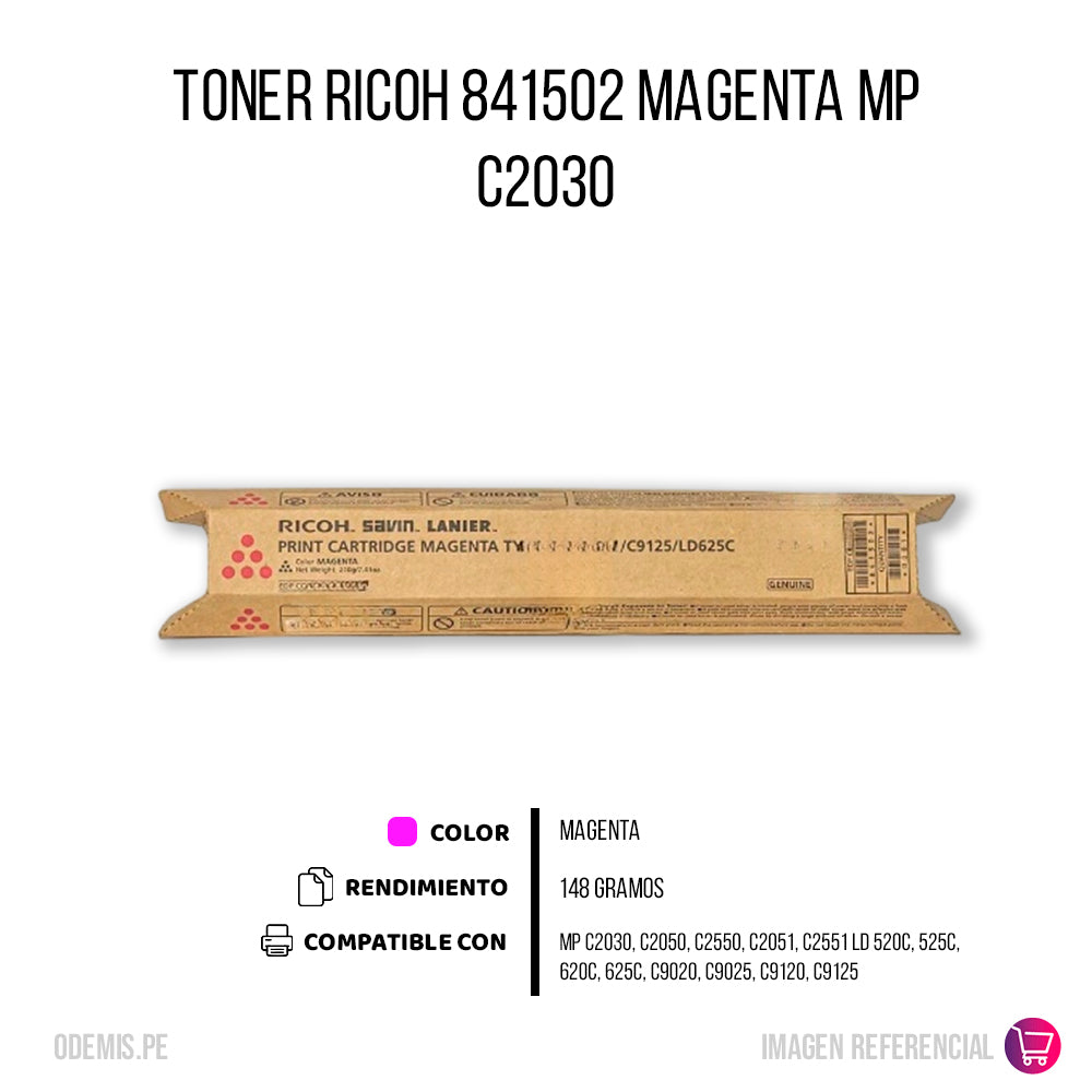 Toner Ricoh 841282 Magenta 148g C2030. C2050 Compatible