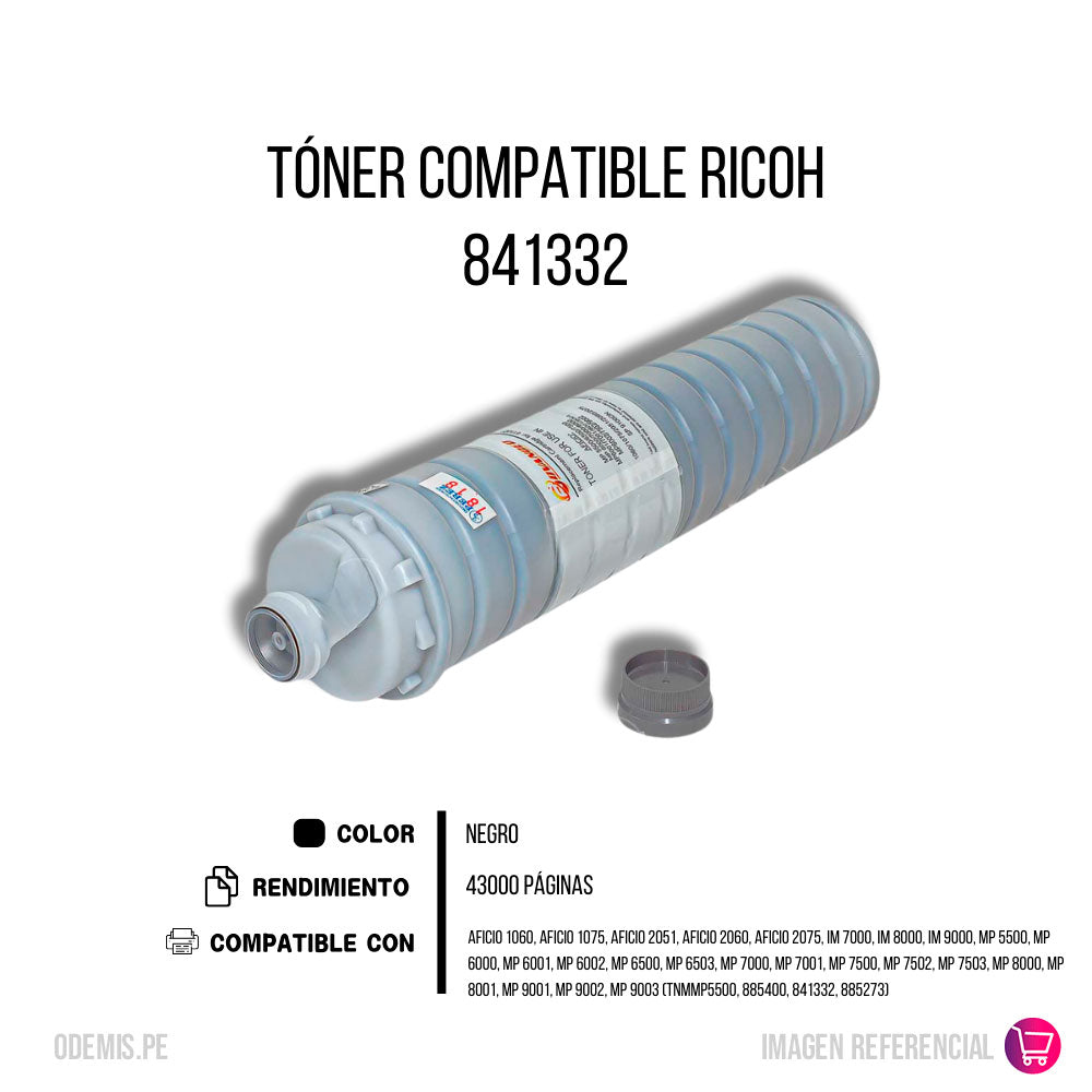 Toner Ricoh 841332 Negro 43K Pág. Mp 5500. 6110D Compatible