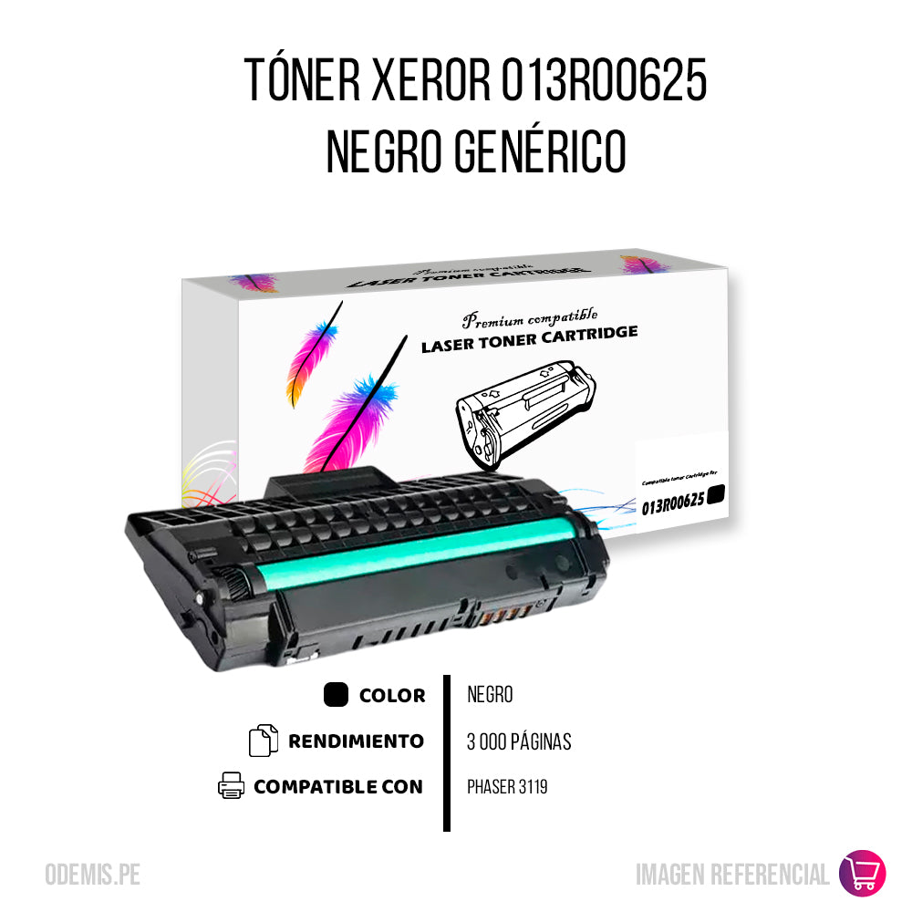 Tóner Xerox 013R00625 Negro 3K Pág. WC 3119 Compatible