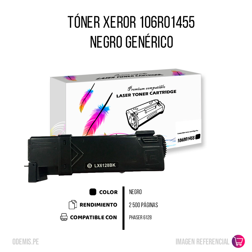 Toner Xerox 106R01455 Negro 3.1K Pág. 6128 Compatible